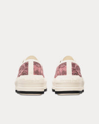Walk'n'Dior Platform Pink and Gray Embroidered Cotton with Toile de Jouy Sauvage Motif Low Top Sneakers