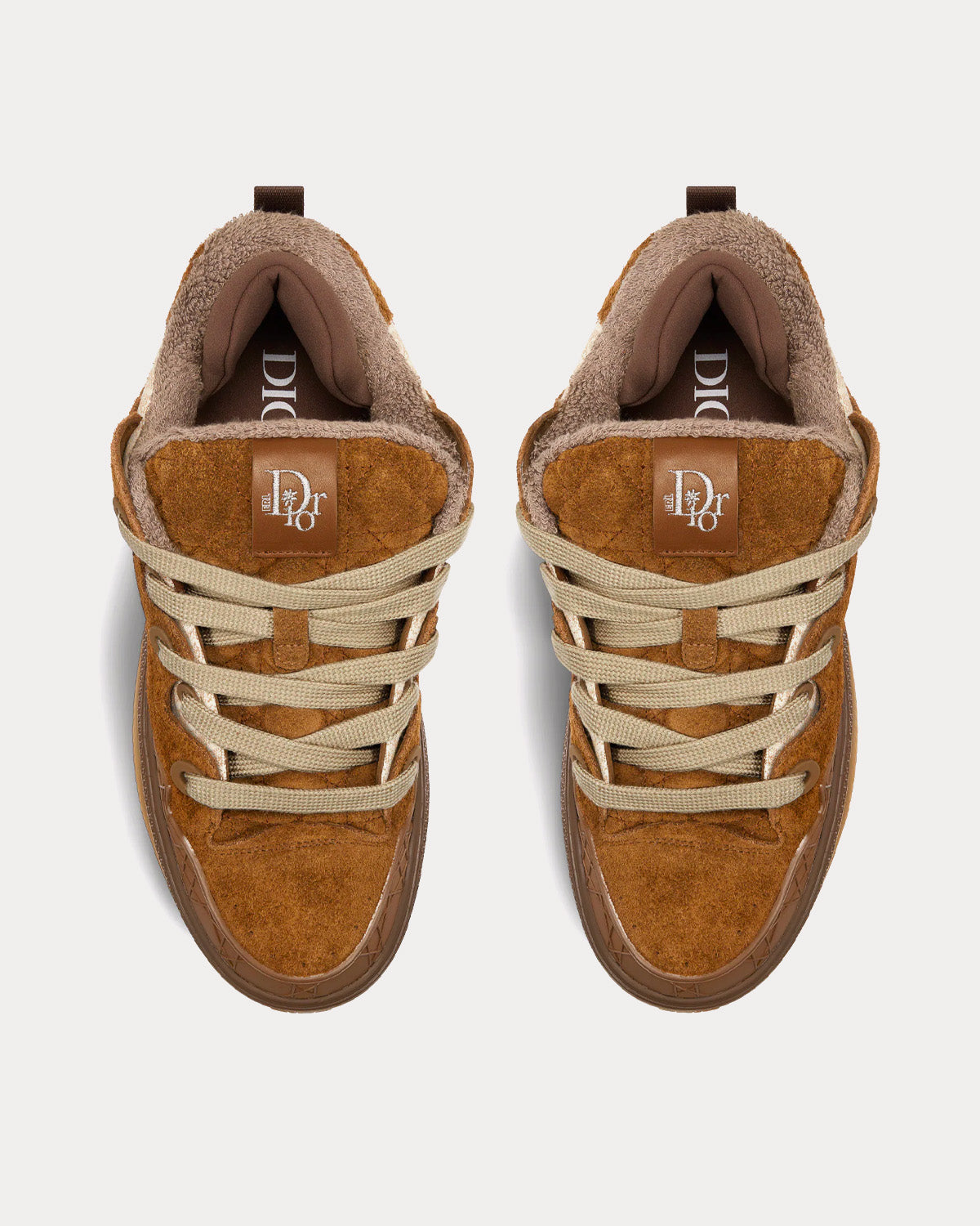 B9S Skater Limited And Numbered Edition Brown Suede with Brown and Beige Dior Oblique Jacquard Low Top Sneakers