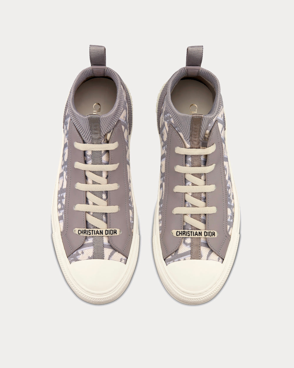 Walk'N'Dior Gray Dior Oblique Technical Mesh Low Top Sneakers