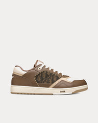 B27 Ebony, Cream and White Smooth Calfskin with Ebony and Black Dior Oblique Jacquard Low Top Sneakers