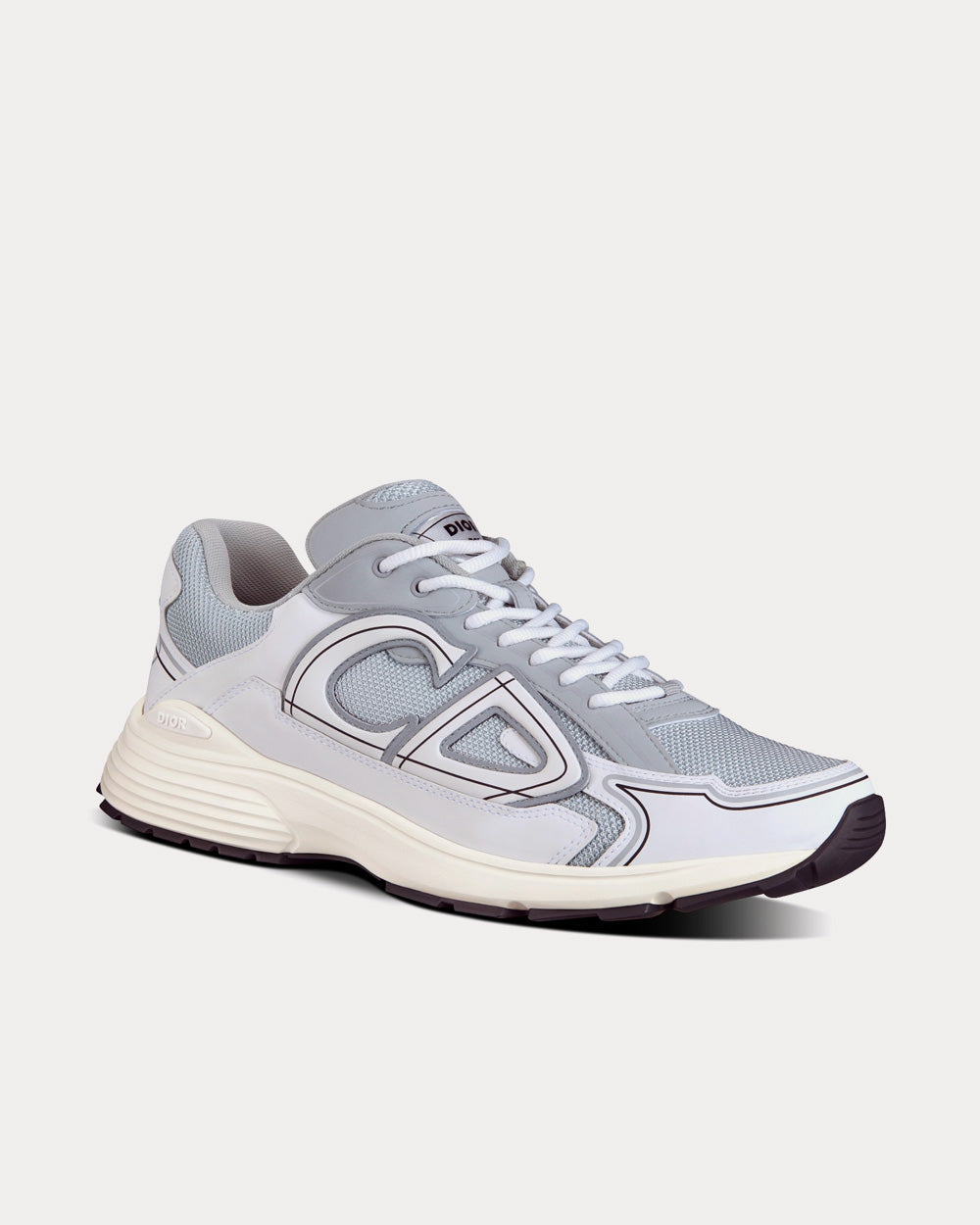 B30 Gray Mesh and White Technical Fabric Low Top Sneakers