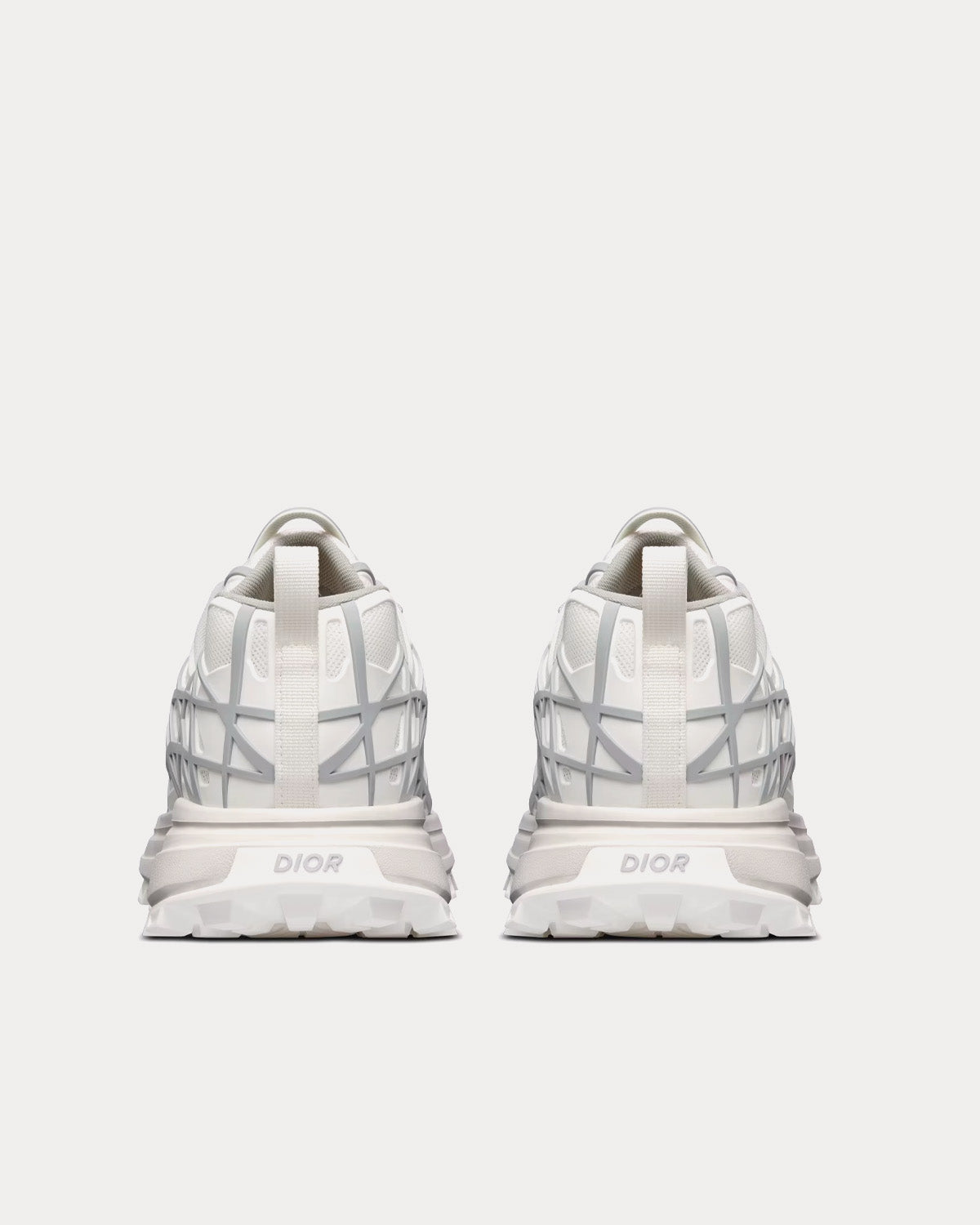 B31 Runner Technical Mesh & Rubber with Warped Cannage Motif White / Grey Low Top Sneakers