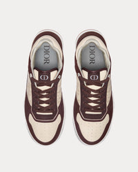 B27 Brown Nubuck Calfskin and White Dior Oblique Galaxy Leather Low Top Sneakers