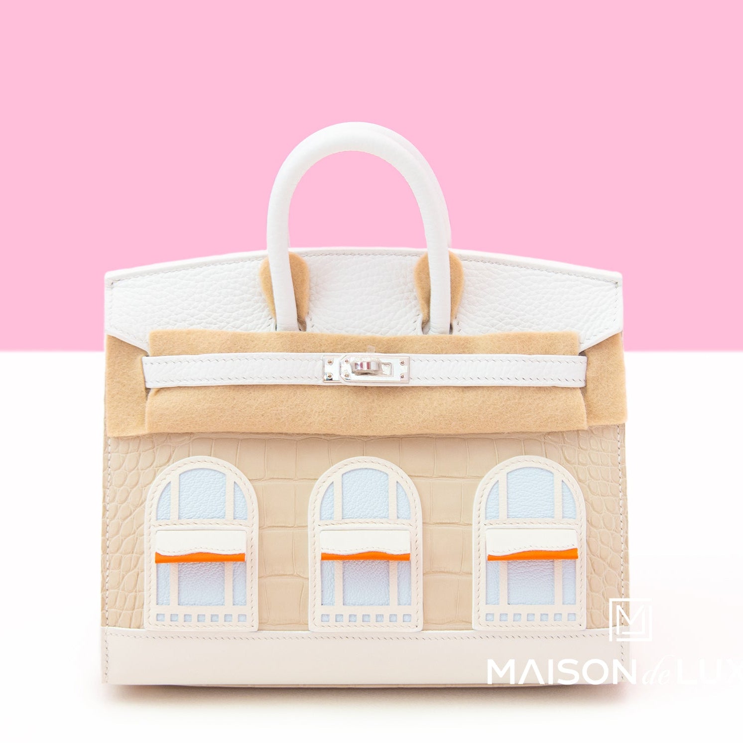 Neige Faubourg Birkin 20 White Matte Alligator Handbag