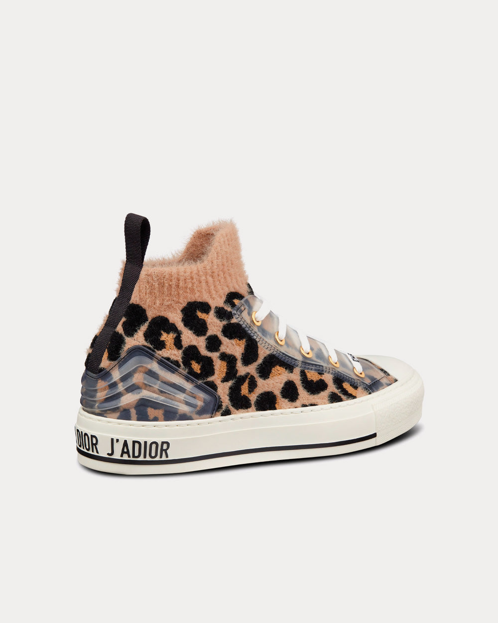 Walk'n'Dior Fur-Effect Knit Printed with Beige Multicolor Mizza Pattern High Top Sneakers