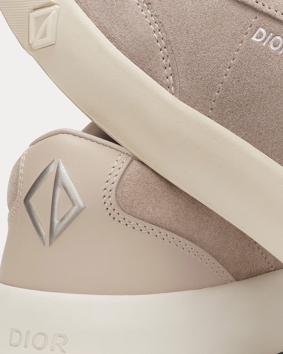 B101 Greige Nubuck Calfskin Low Top Sneakers
