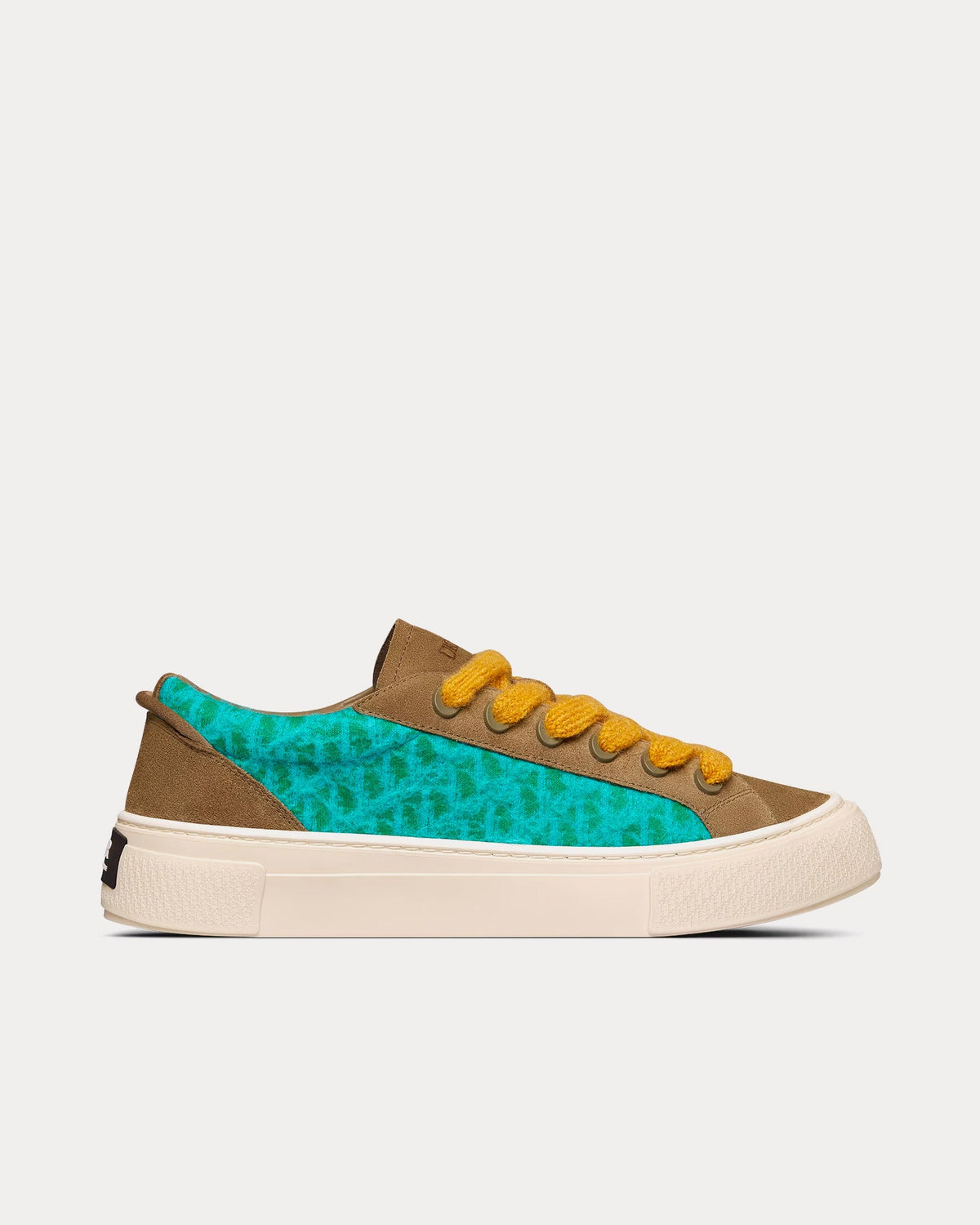B33 Limited Edition Turquoise Dior Oblique Mohair and Brown Suede Low Top Sneakers