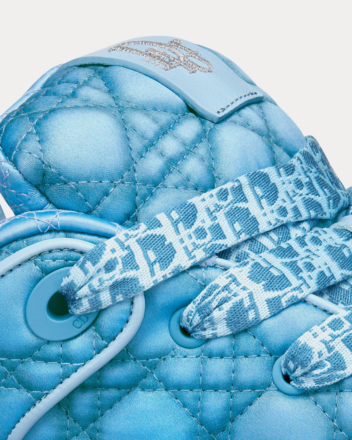 B9S Skater Limited And Numbered Edition Blue Kumo Cannage Satin Low Top Sneakers