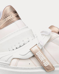 Dior-ID White Calfskin and Gold-Tone Laminate Low Top Sneakers