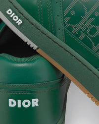 World Tour B27 Green Dior Oblique Galaxy Leather with Smooth Calfskin and Suede Low Top Sneakers