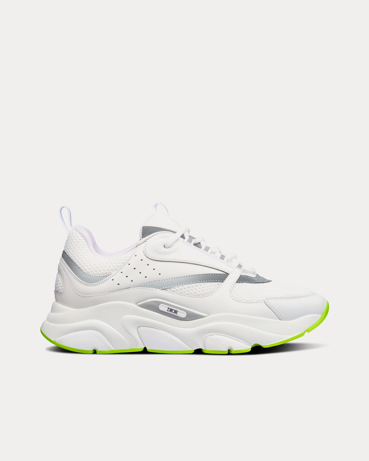 B22 White Technical Mesh and Smooth Calfskin Low Top Sneakers