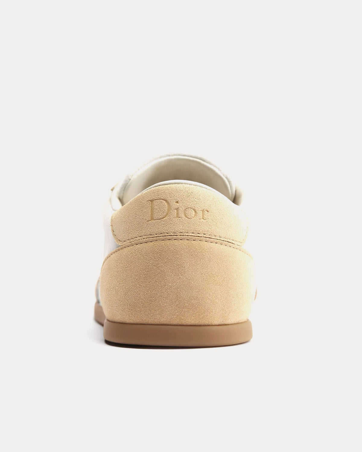 Ribbon Suede Calfskin White / Beige Low Top Sneakers