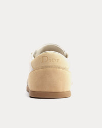 Ribbon Suede Calfskin White / Beige Low Top Sneakers