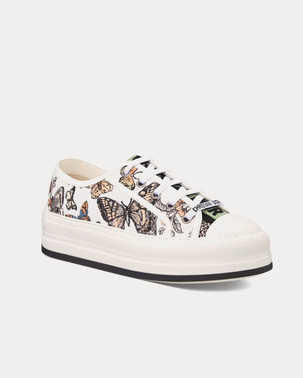 Walk'n'Dior Platform Yellow Multicolor Embroidered Cotton with Toile de Jouy Mexico Motif Low Top Sneakers