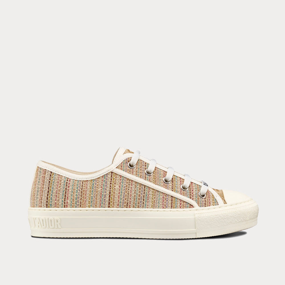 Walk'n'Dior Multicolor Dior Gold Metallic Thread Embroidered Cotton Low Top Sneakers