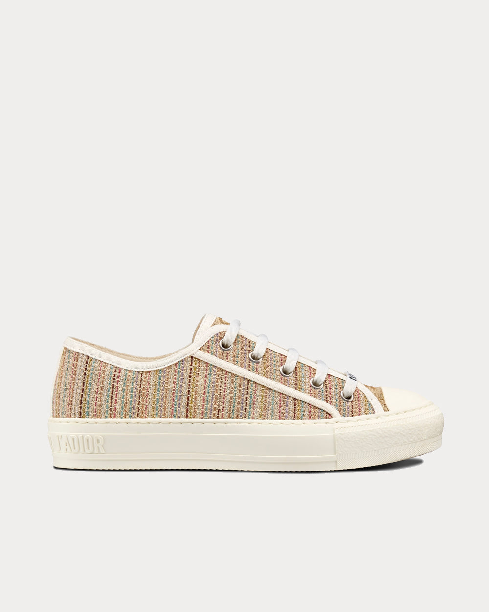Walk'n'Dior Multicolor Dior Gold Metallic Thread Embroidered Cotton Low Top Sneakers
