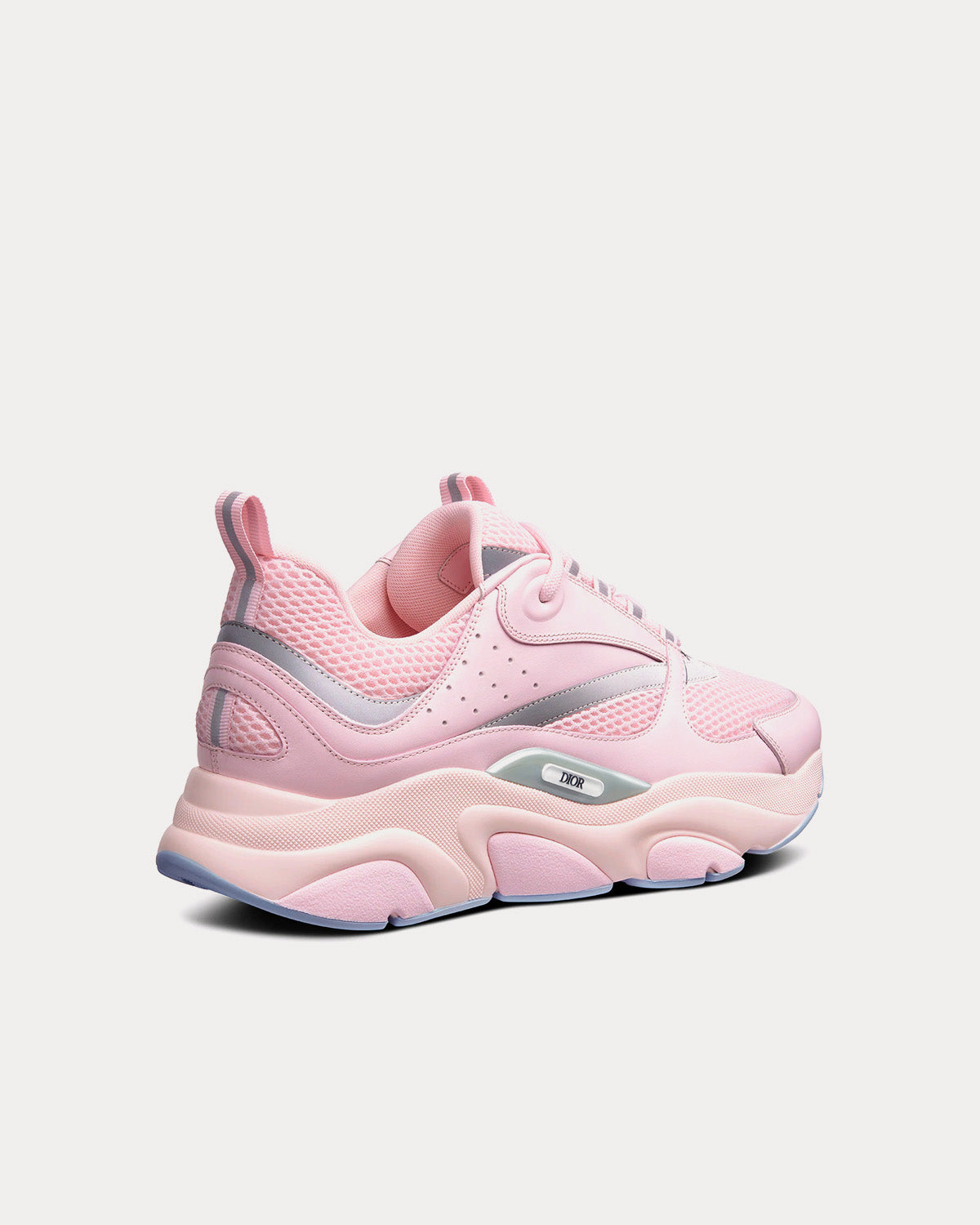 B22 Pink Technical Mesh and Smooth Calfskin Low Top Sneakers