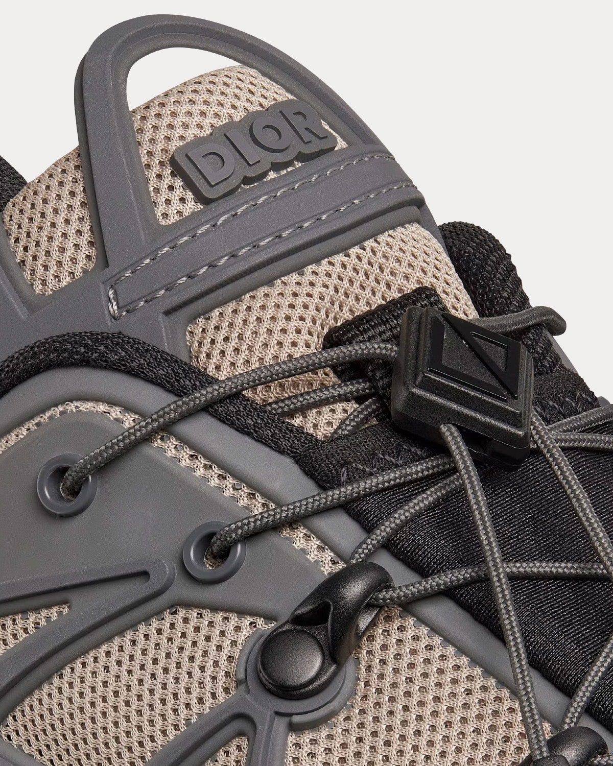B31 Runner Brown Technical Mesh and Deep Gray Rubber with Warped Cannage Motif Low Top Sneakers