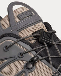 B31 Runner Brown Technical Mesh and Deep Gray Rubber with Warped Cannage Motif Low Top Sneakers