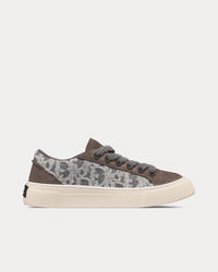 B33 Gray Suede and Gray Dior Oblique Embroidered Wool Felt Low Top Sneakers