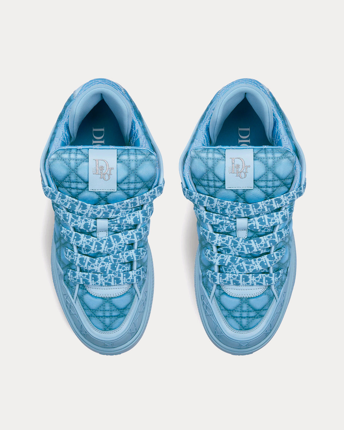 B9S Skater Limited And Numbered Edition Blue Kumo Cannage Satin Low Top Sneakers