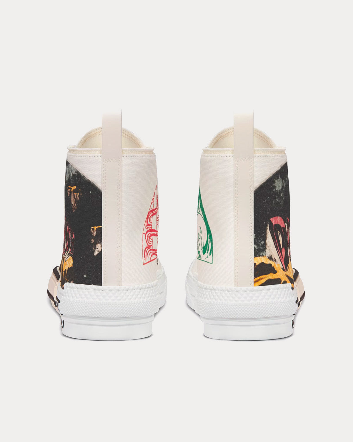 B23 White Canvas with AsteroDior Signature High Top Sneakers