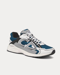 B30 Blue Mesh and White, Gray and Black Technical Fabric Low Top Sneakers