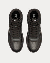 B27 Black Dior Oblique Galaxy Leather with Smooth Calfskin and Suede High Top Sneakers