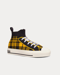 Walk'n'Dior Yellow and Black Check'n'Dior Technical Mesh High Top Sneakers