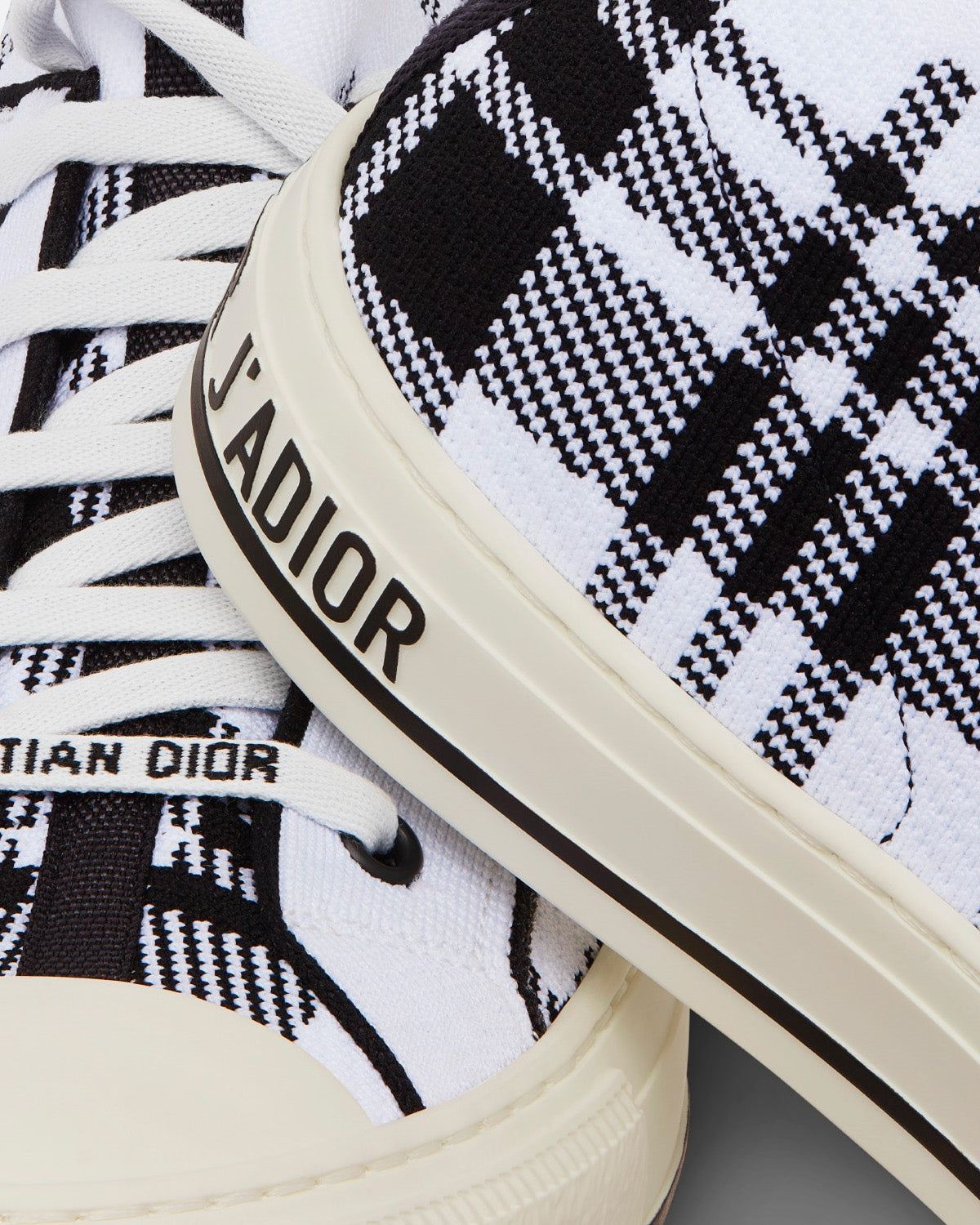 Walk'n'Dior Black and White Check'n'Dior Technical Mesh High Top Sneakers