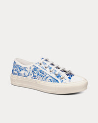 Walk'n'Dior Bright Blue Toile de Jouy Embroidered Cotton Low Top Sneakers
