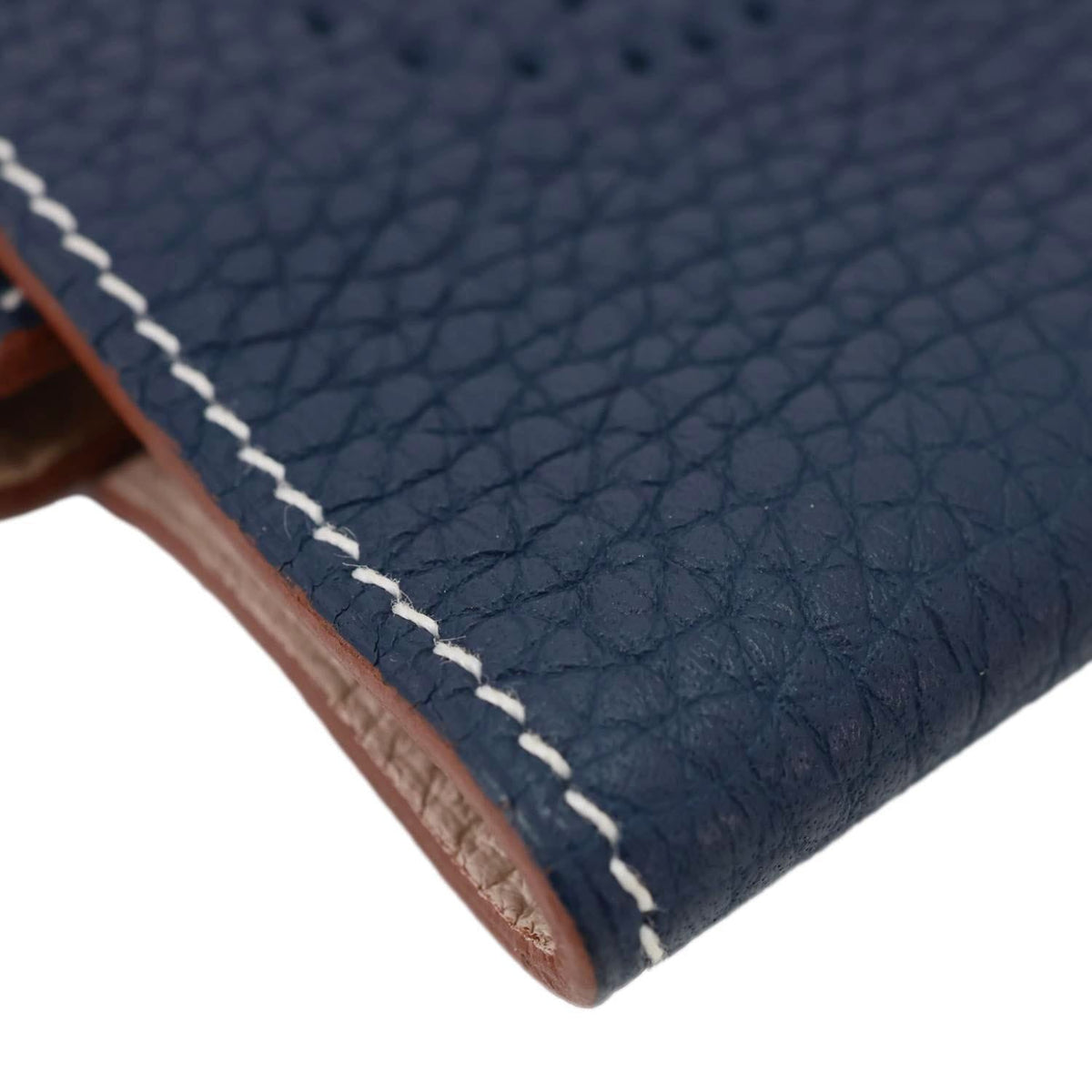 HERMES Leather Deck Of Cards & Case Navy Blue