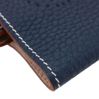 HERMES Leather Deck Of Cards & Case Navy Blue
