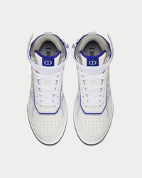 B27 White and Purple Smooth Calfskin with White Dior Oblique Galaxy Leather High Top Sneakers