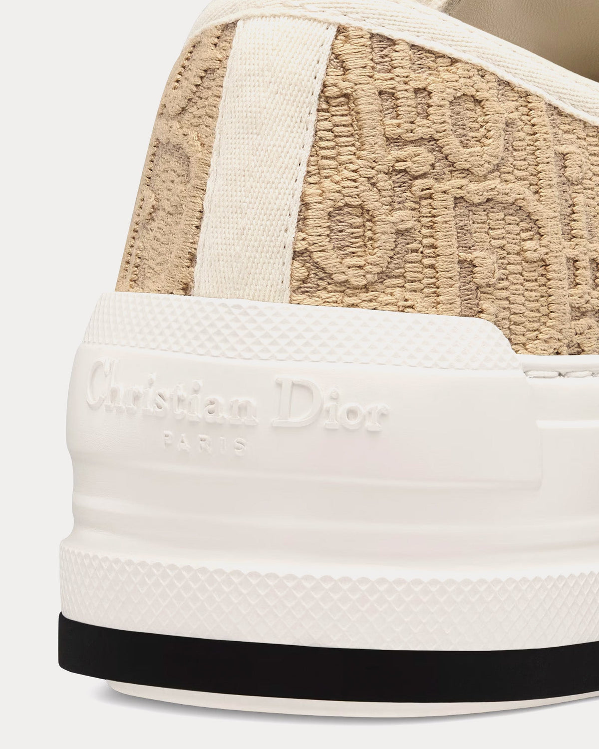 Walk'n'Dior Platform Natural Raffia-Effect Cotton Embroidered with Dior Oblique Motif Low Top Sneakers