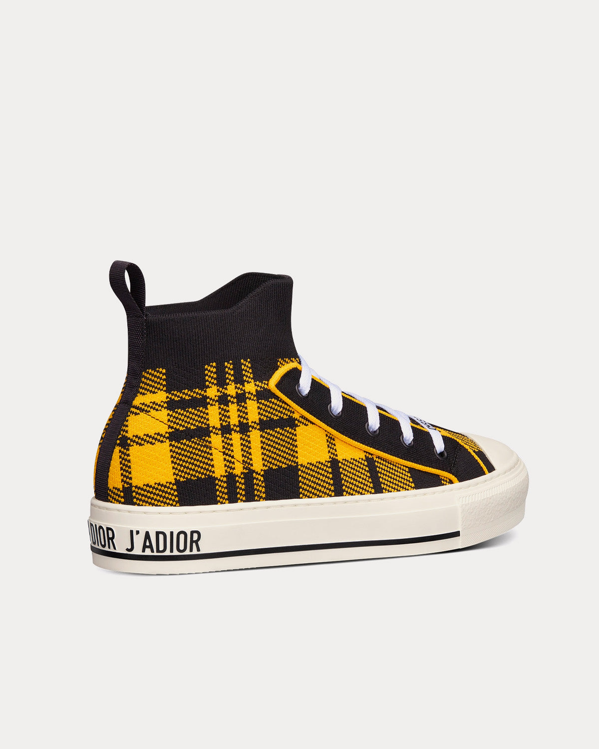 Walk'n'Dior Yellow and Black Check'n'Dior Technical Mesh High Top Sneakers