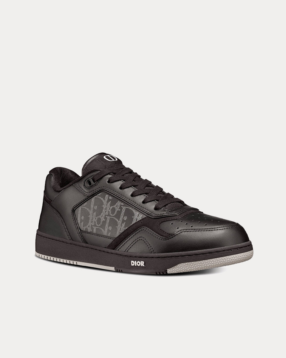 B27 Black Dior Oblique Galaxy Leather with Smooth Calfskin and Suede Low Top Sneakers