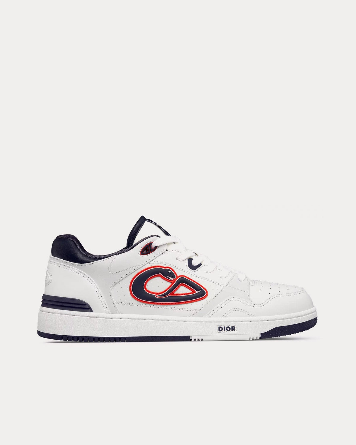 B57 Smooth Calfskin & Suede White / Navy Low Top Sneakers