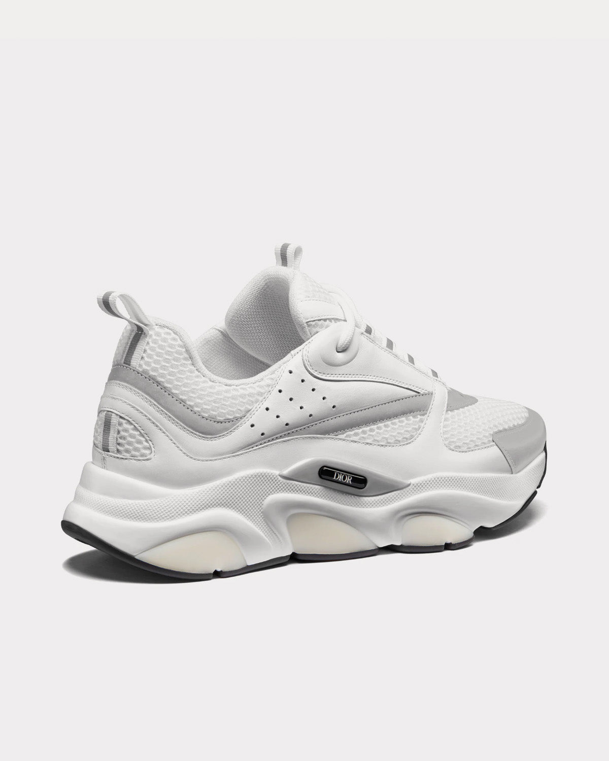 B22 Technical Mesh & Calfskin White / Silver-Tone Low Top Sneakers