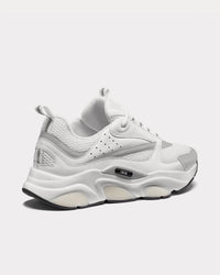 B22 Technical Mesh & Calfskin White / Silver-Tone Low Top Sneakers