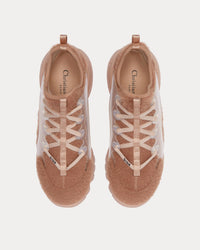D-Connect Nude Fur-Effect Knit Low Top Sneakers