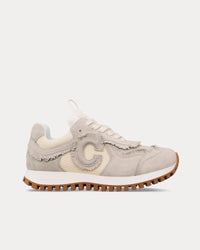 C'est Dior Suede Calfskin & Mesh Ecru Low Top Sneakers
