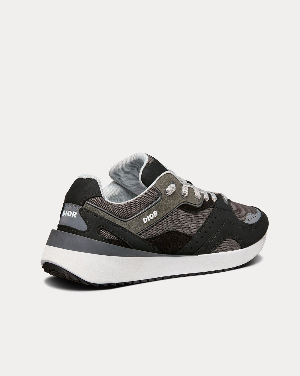 B29 Gray Technical Mesh, Black Suede and Smooth Calfskin Low Top Sneakers