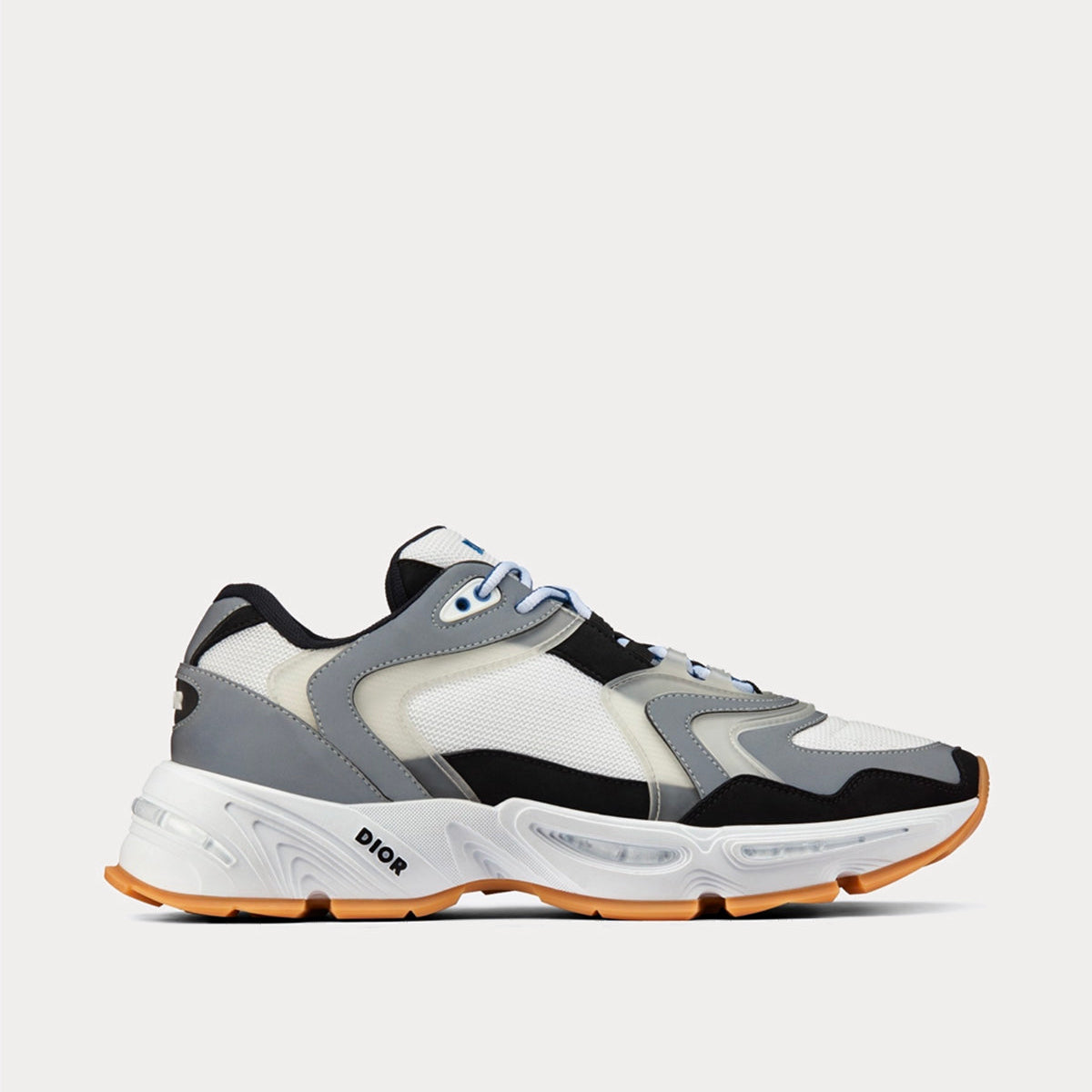 CD1 White Mesh and Gray and Black Technical Fabric Running Trainers