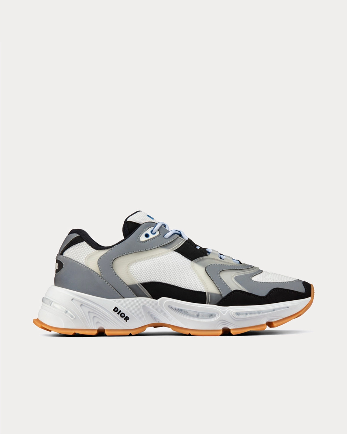 CD1 White Mesh and Gray and Black Technical Fabric Running Trainers