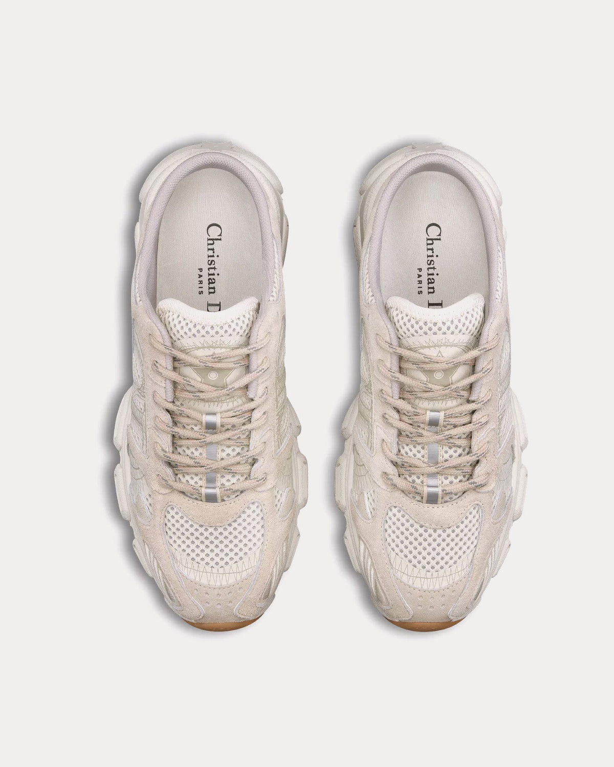 Chrono Mesh & Suede Calfskin Beige Sneaker Mules