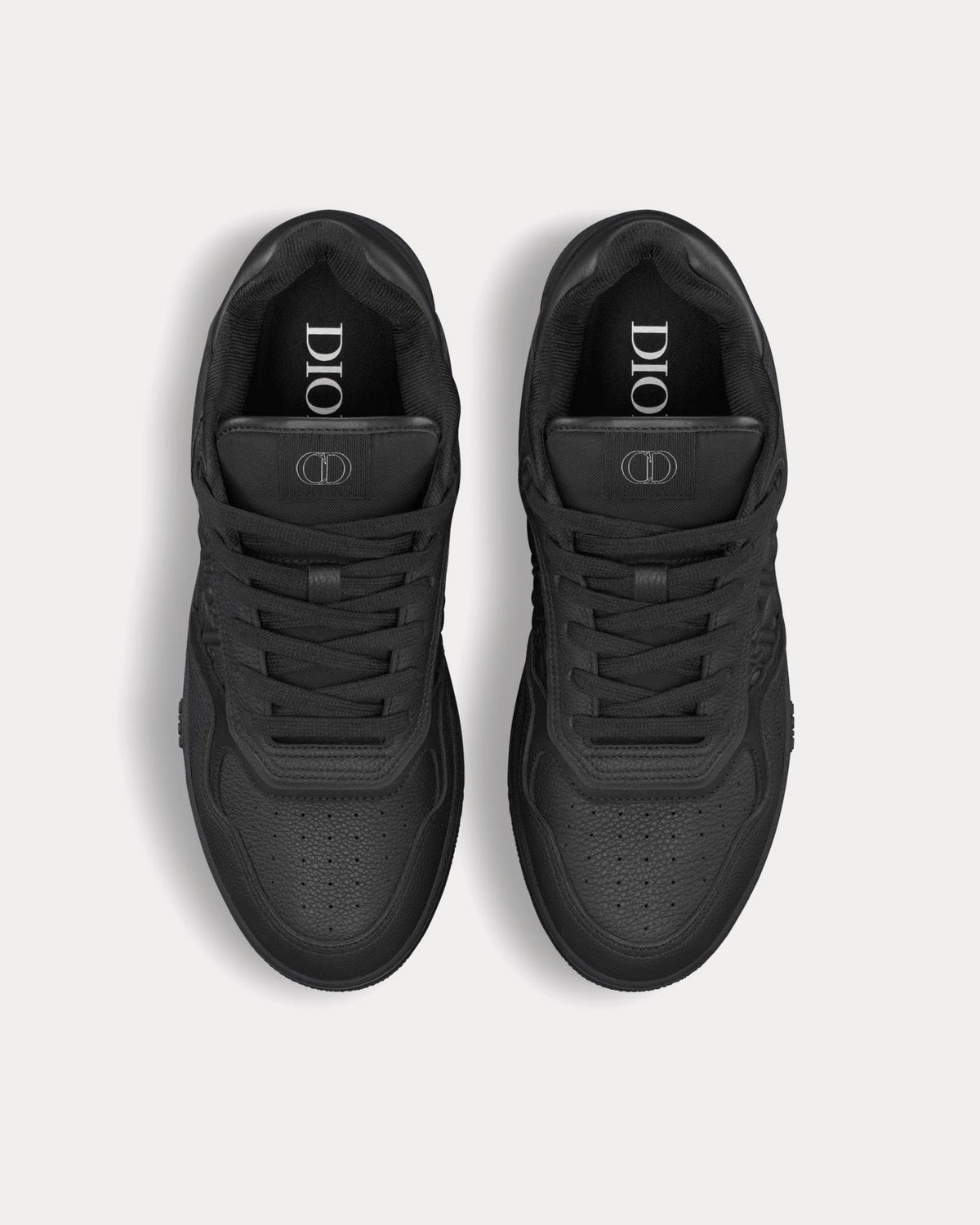 B27 Black Grained Calfskin and Black Dior Gravity Leather Low Top Sneakers