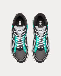 B30 Anthracite Gray Mesh and Black, Green and Dior Gray Technical Fabric Low Top Sneakers