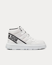 D-Player White and Black Quilted Nylon Top Sneakers