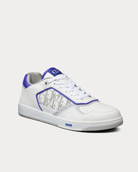 B27 White and Purple Smooth Calfskin with White Dior Oblique Galaxy Leather Low Top Sneakers